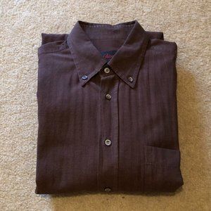 Brioni Brown Cotton Sport Shirt - Size: Large Made in Italy